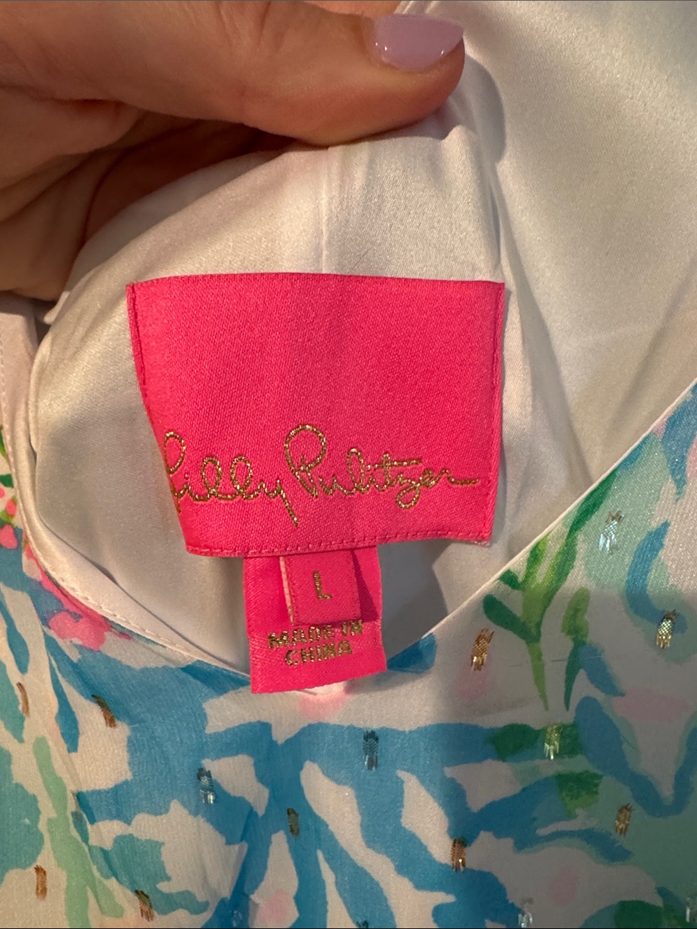 Lilly Pulitzer Aqua Pink Green Printed Maxi Dress - Picture 4 of 4
